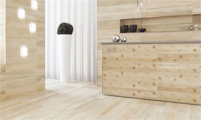 Gạch lát nền hoa văn trên gỗ legna beigo