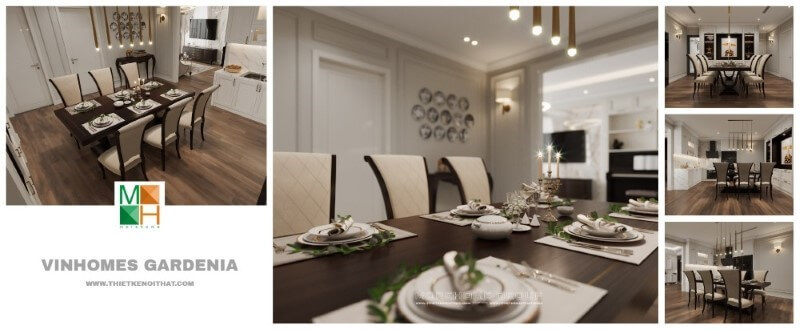 Thiết kế nội thất phòng ăn chung cư đẹp, sang trọng phong cách đương đại Thiết kế chung cư