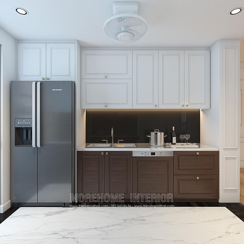 Mẫu tủ bếp đẹp được thiết kế cho nhà chung cư nhỏ với kiểu dáng chữ I nhỏ gọn, tinh tế, hiện đại Tủ bếp hiện đại, tủ bếp chữ u, tủ bếp chữ i, tủ bếp chữ l