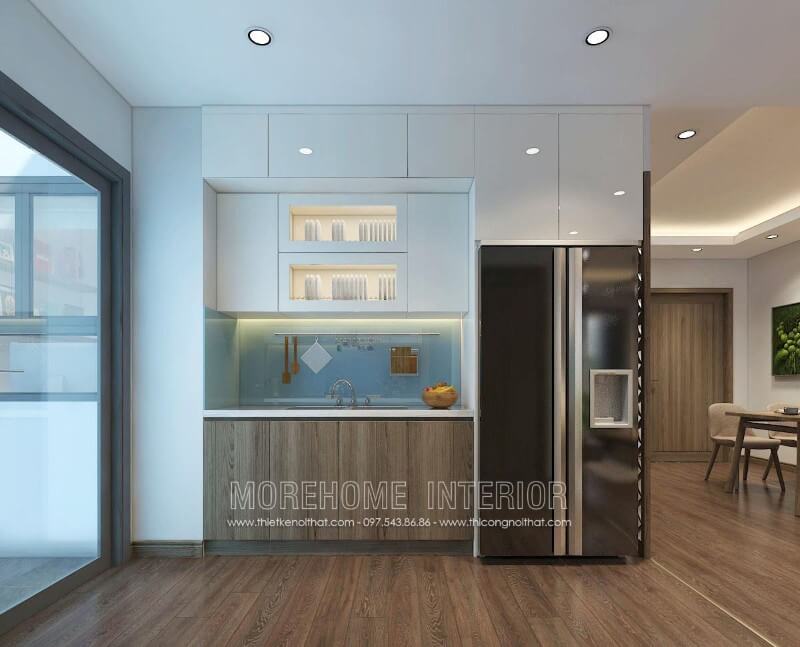 Thiết kế nội thất tủ bếp âm tường đầy ấn tượng cho không gian nhà nhỏ Thiết kế tủ bếp đẹp