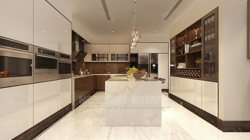 Lựa chọn tủ bếp gỗ công nghiệp kiểu dáng hiện đại được coi là xu hướng Tủ bếp chữ L