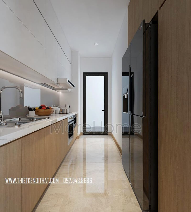 Tủ bếp gỗ công nghiệp thiết kế thông minh, tận dụng không gian chứa đồ cho phòng bếp mẫu tủ bếp gỗ công nghiệp An Cường