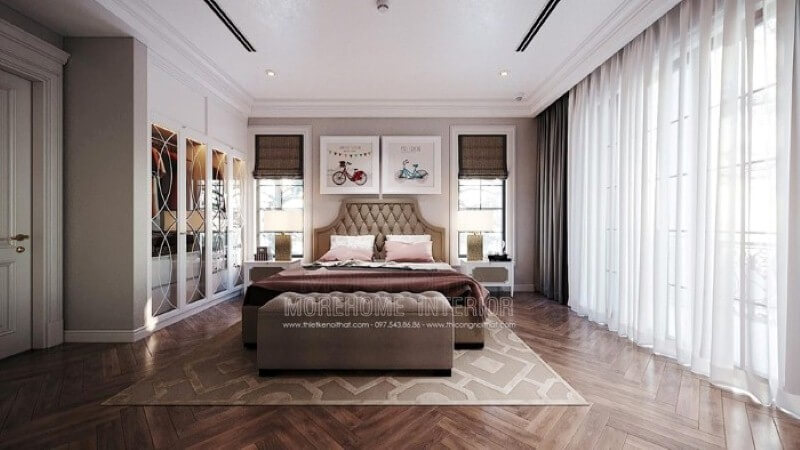 Tranh canvas treo tường hình xe đạp đẹp, đáng yêu cho phòng bé gái. Thiết kế phòng ngủ biệt thự