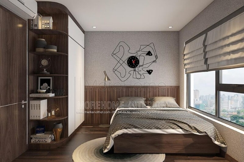 Gỗ lát sàn giúp phòng ngủ luôn mát về mùa hè mà lại không quá lạnh về mùa đông. Thiết kế nội thất phòng ngủ biệt thự