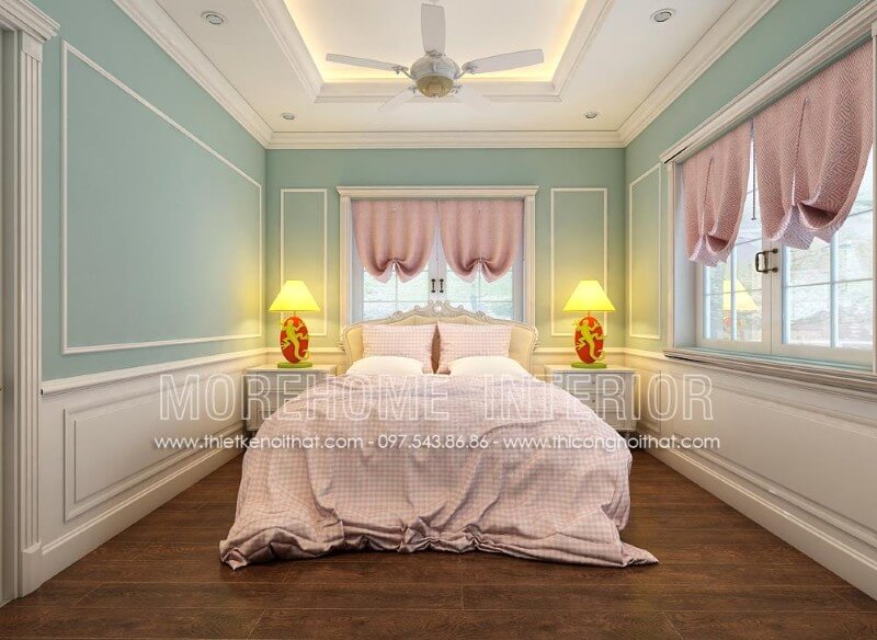 Giường ngủ biệt thự tân cổ điển Giường ngủ biệt thự tân cổ điển
