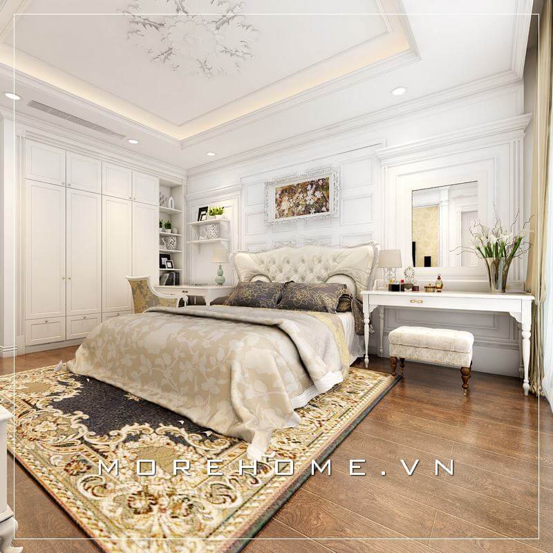 Giường ngủ biệt thự tân cổ điển Giường ngủ biệt thự tân cổ điển