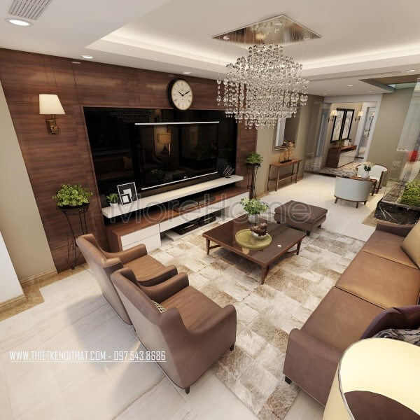 Thiết kế nội thất phòng khách với nội thất gỗ hiện đại đẹp độc đáo Thiết kế phòng khách nhà phố