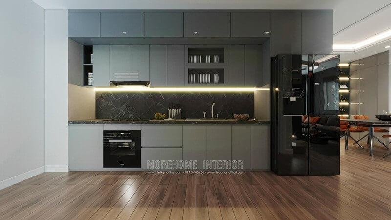 Mẫu tủ bếp cho nhà chung cư nhỏ tuyệt đẹp, giá rẻ Thiết kế tủ bếp, sản xuất tủ bếp chung cư