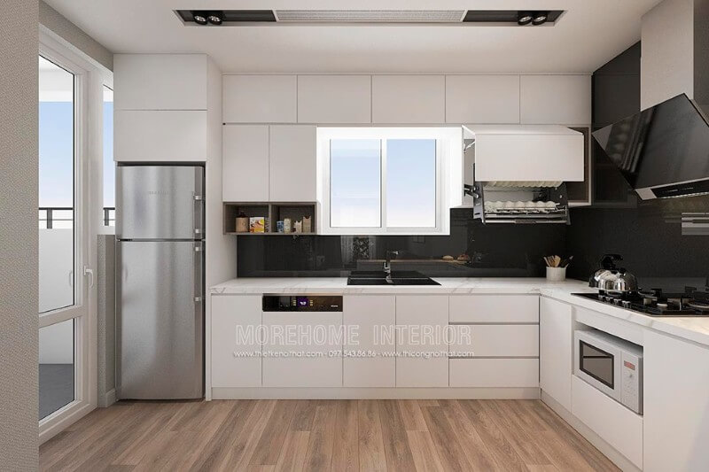 Mẫu tủ bếp gỗ công nghiệp đẹp và ấn tượng Thiết kế tủ bếp, sản xuất tủ bếp chung cư