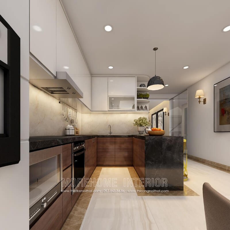 Mẫu tủ bếp chữ u được nhiều khách hàng yêu thích và ưa chuộng Thiết kế và sản xuất tủ bếp đẹp