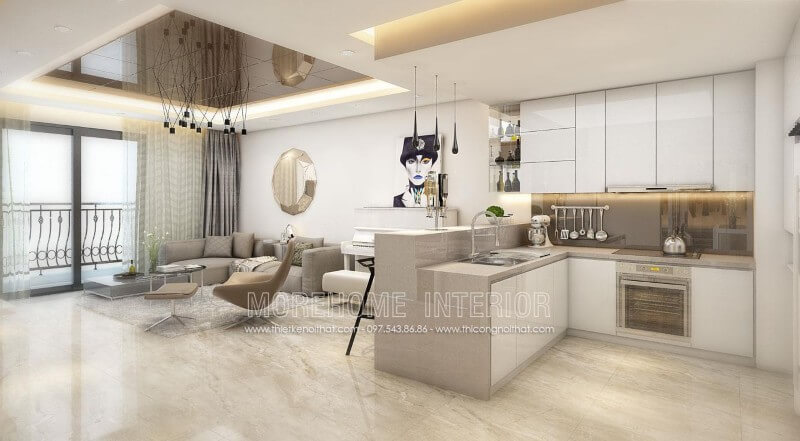 Mẫu tủ bếp gỗ chung cư đẹp Tủ bếp đẹp, tủ bếp đẹp hiện đại, tủ bếp An Cường, tủ bếp cao cấp