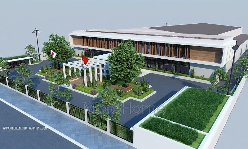 Mẫu thiết kế kiến trúc văn phòng công ty Bình Minh hiện đại