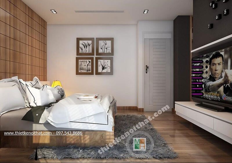 Mẫu giường ngủ gỗ bệt hiện đại cho phòng ngủ