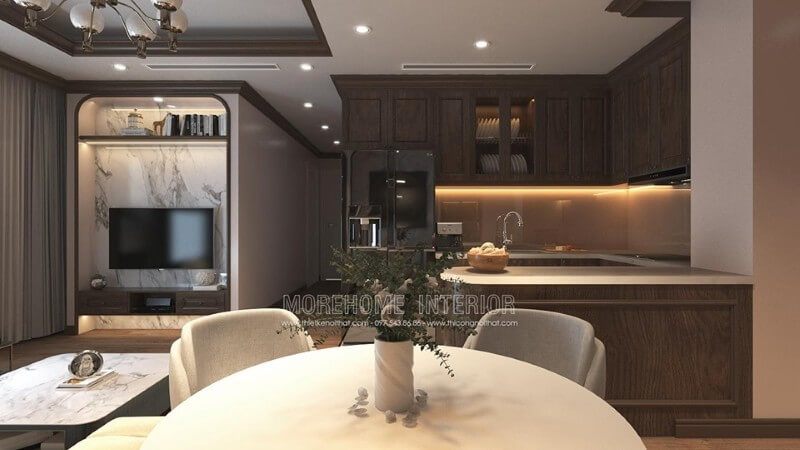 Nội thất phòng bếp chung cư tiện nghi phù hợp với mọi gia đình