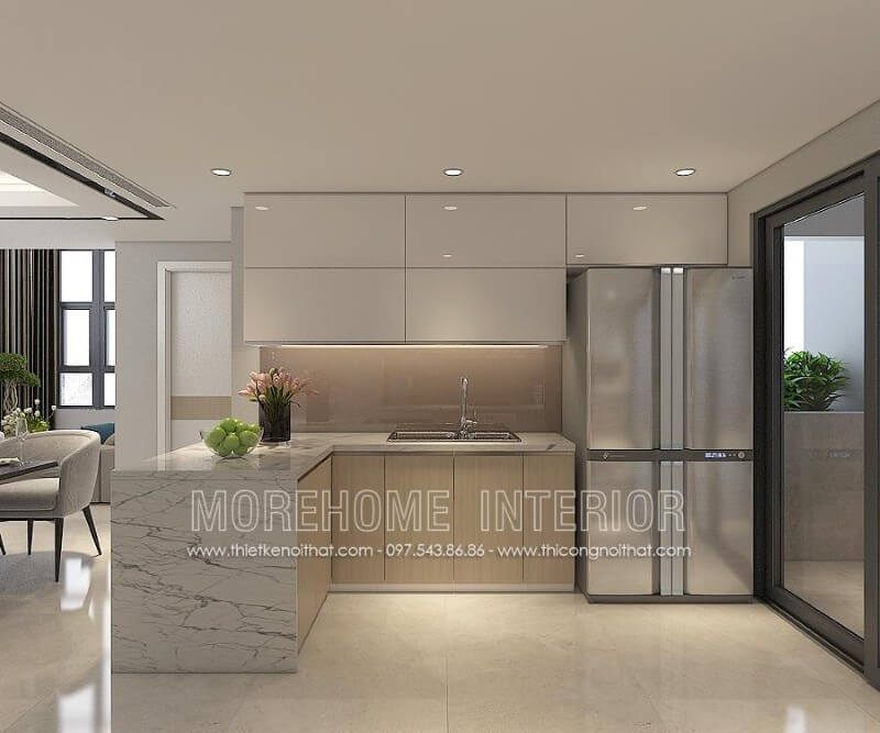 Mẫu tủ bếp giá rẻ đẹp và sang trọng.
