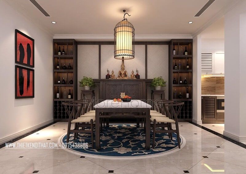 Bộ bàn ghế gỗ tự nhiên cao cấp với những đường cong cách điệu tinh tế, chỗ tựa ôm lưng khá thoải mái, ghế ăn có tay vịn.