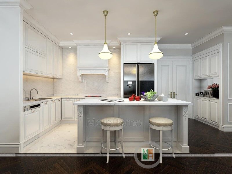 thi công đá bàn đảo bếp MoreStone
