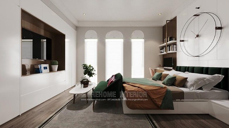 Morehome đưa đến cho khách hàng mẫu giường ngủ gỗ màu trắng tinh tế - Nâng niu giấc ngủ êm ái